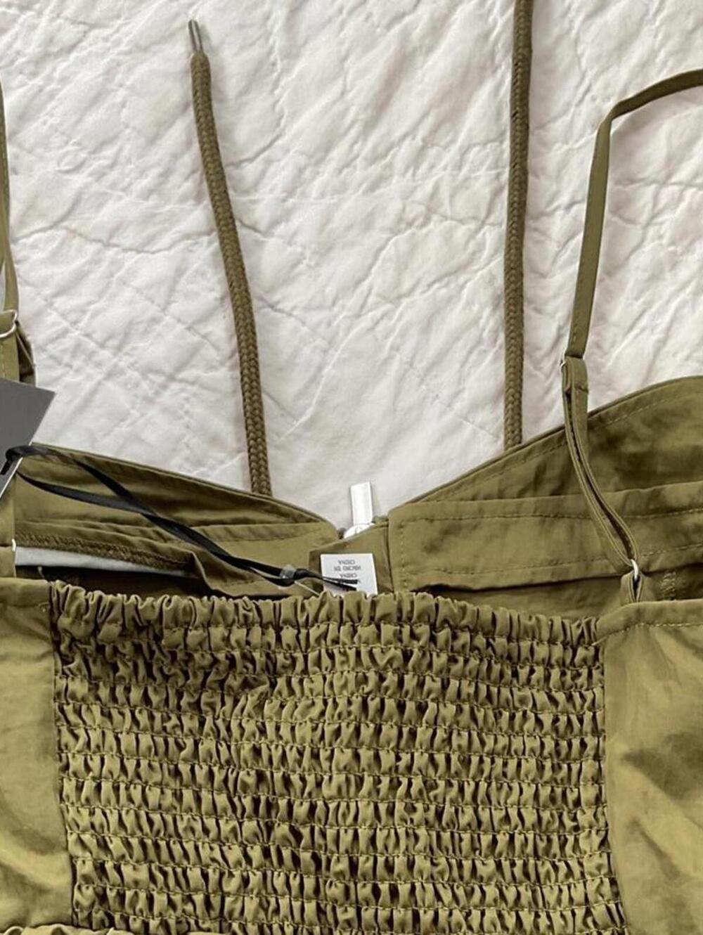 NWT Future Collective Olive Green Sleeveless Midi Dress with Front Zipper - Picture 6 of 7